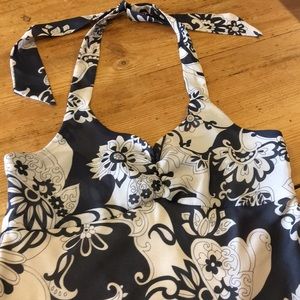 Beautiful Navy and Cream Floral Dress